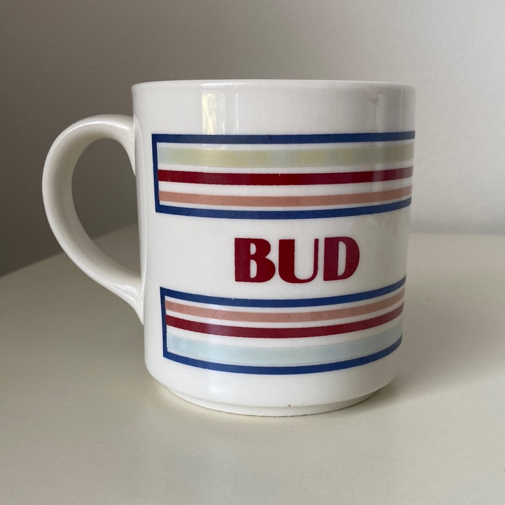Vintage Mount Clemens Pottery Mug Bud Name mug Stripes coffee tea